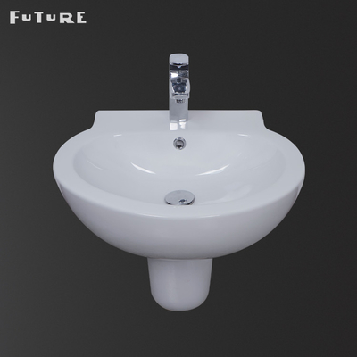 Furo amigável de Hung Semi Bathroom Pedestal Basin Eco da parede do CE único
