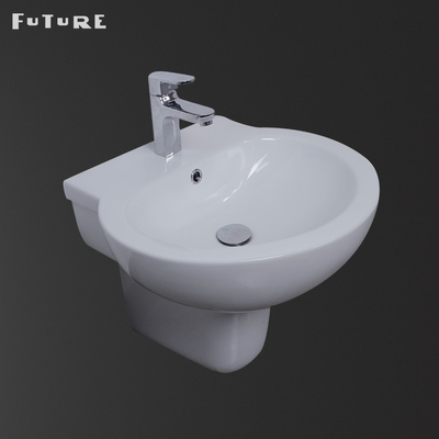 Furo amigável de Hung Semi Bathroom Pedestal Basin Eco da parede do CE único
