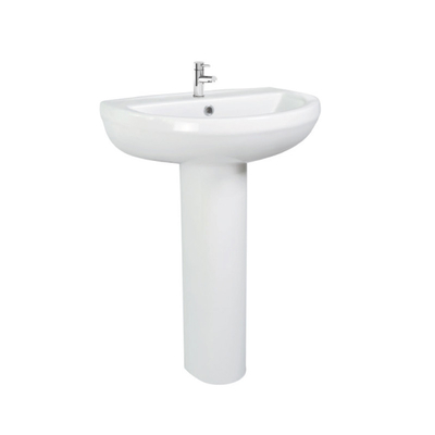 Bacia de mão branca moderna 500mm da lavagem do suporte um furo