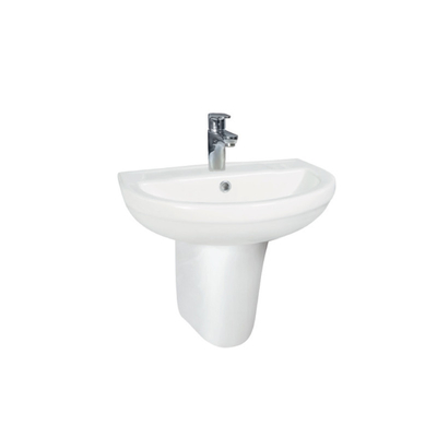 Bacia de mão branca moderna 500mm da lavagem do suporte um furo