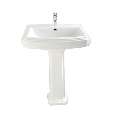 Bacia de mão branca moderna 500mm da lavagem do suporte um furo