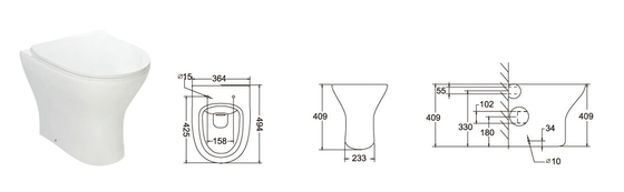 Gravidade do CE que nivela de volta a Wc Pan Comfort Height Aging Resistance da parede