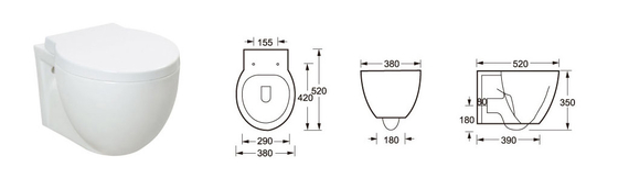 Mudo nivelando uma desinfecção de Hung Toilet Wall Hanging Toilet da parede da parte auto