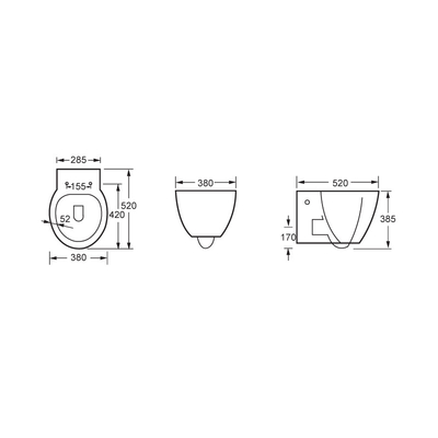 O círculo lustrou a parede prolongada cerâmica Hung Wc For Bathroom de Seat
