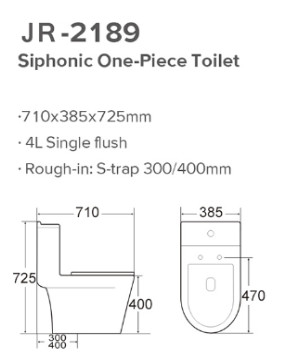 Resplendor 4L do Wc de Siphonic do toalete filipino anti-bacteriano da armadilha de Watercloset S único