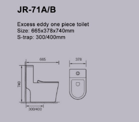 Armário de água 740mm da parte do redemoinho adicional cerâmico branco único Watercloset filipino alto