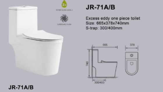 Armário de água 740mm da parte do redemoinho adicional cerâmico branco único Watercloset filipino alto