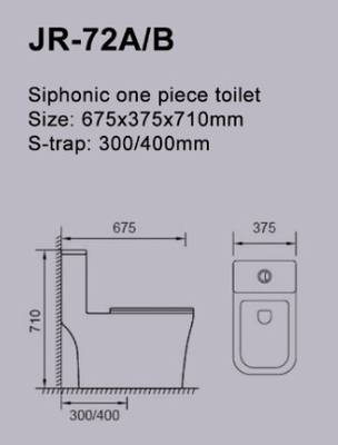 Armário de água 675*375*710mm do Washdown de Siphonic da eficiência elevada Watercloset filipino